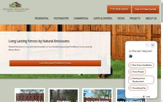 Natural Enclosures Fence Company website