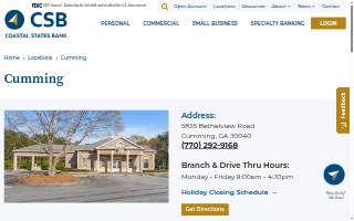 Coastal States Bank of Cumming website