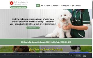 All Animals Veterinary Hospital website