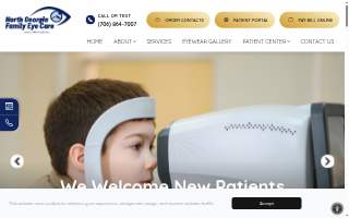 North Georgia Family Eye Care website