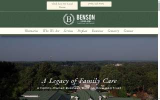 Benson Funeral Home website
