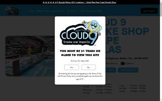 Cloud 9 Smoke Shop, Vape, & Hookah Co. of Dallas website