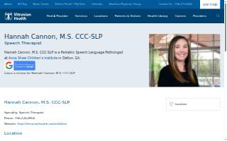 Hannah Cannon, MS, CCC-SLP website