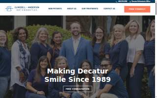 Clinebell + Anderson Orthodontics of Decatur website