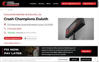 Crash Champions Collision Repair Duluth website
