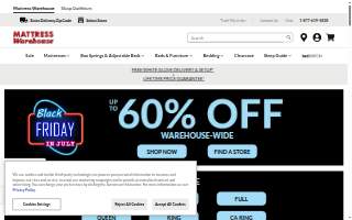 Mattress Warehouse of Johns Creek website