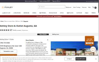 Ashley Store + Outlet of Evans website