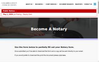 Columbia County Notary Services website