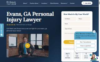 Hawk Law Group - Evans Personal Injury Lawyers & Accident Attorneys website