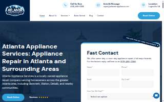 Atlanta Appliance Services website