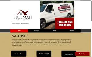 Freeman Heating and Air website