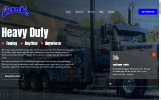 Curts Heavy Towing website