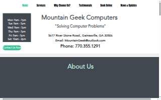 Mountain Geek Computers of Gainesville website