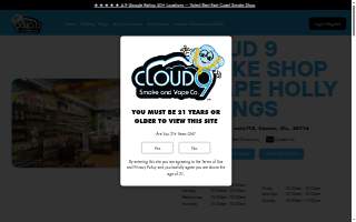 Cloud 9 Smoke Shop, Vape & Hookah Co. - CBD - Holly Springs website