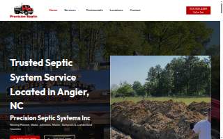 Precision Plumbing and Septic, Inc. website