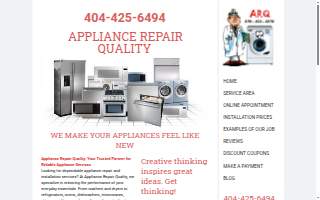 Appliance Repair Quality of Johns Creek website