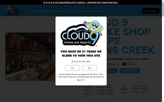 Cloud 9 Smoke Shop, Vape, & Hookah Co. - Johns Creek website