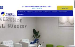 Creekside Oral Surgery and Dental Implant Center website