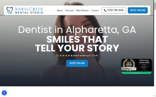 Johns Creek Dental Studio website