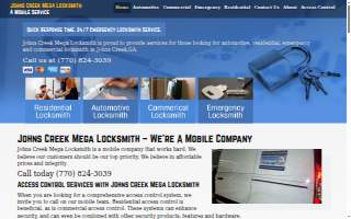Johns Creek Mega Locksmith LLC website