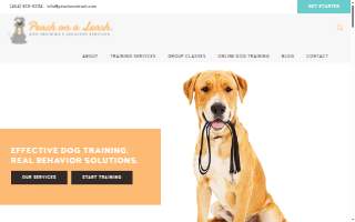 Peach on a Leash Dog Training and Behavior Services website