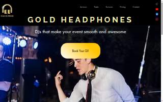Gold Headphones Events website