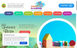 Annie's Academy website