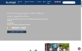 SURGE Staffing website