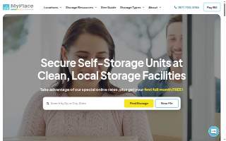 MyPlace Self Storage website