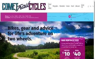 Comet Trail Cycles website