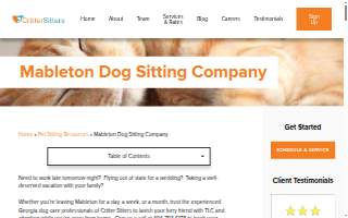 Critter Sitters, Inc. of Mableton website