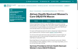 Atrium Health Navicent Women’s Care OB/GYN website