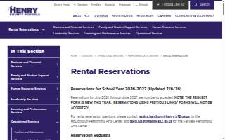 Henry County Performing Arts Center website