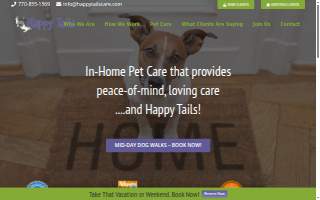 Happy Tails, LLC Pet Sitting website