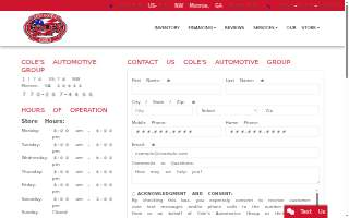 Cole's Automotive Group website