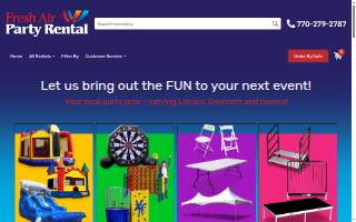 Fresh Air Party Rental website