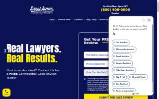 Sweet James Accident Attorneys website