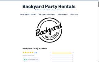 Backyard Party Rentals website