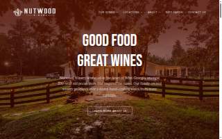 Nutwood Winery Tasting Room & Vineyard Cafe website