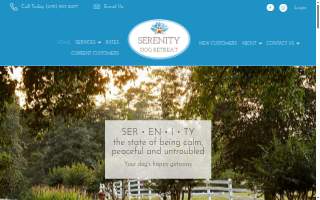 Serenity Dog Retreat website