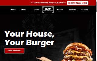 B&W Burgers, Buns & Brews website