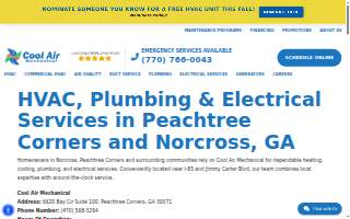 Cool Air Mechanical & Plumbing website