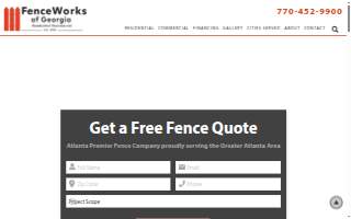 FenceWorks of Georgia website