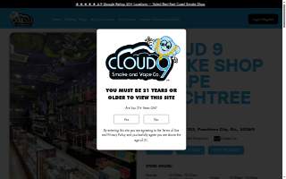 Cloud 9 Smoke Shop, Vape, & Hookah Co. of Peachtree City website