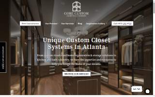 Core Custom Closets and Cabinets website