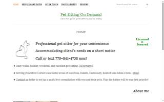 Pet Sitting On Demand, LLC website