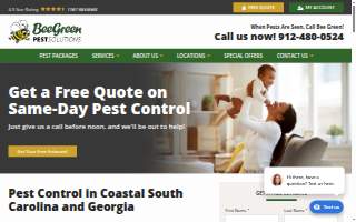 Bee Green Pest Solutions website