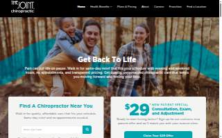 The Joint Chiropractic website