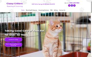 Classy Critters Boarding & Grooming website