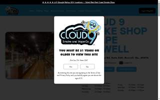 Cloud 9 Smoke Shop, Vape, & Hookah Co. - Roswell website